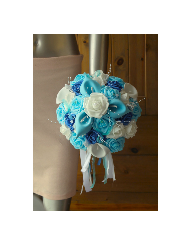 Bouquet de Mariée, bouquet demoiselle d'honneur et coussin d'alliances